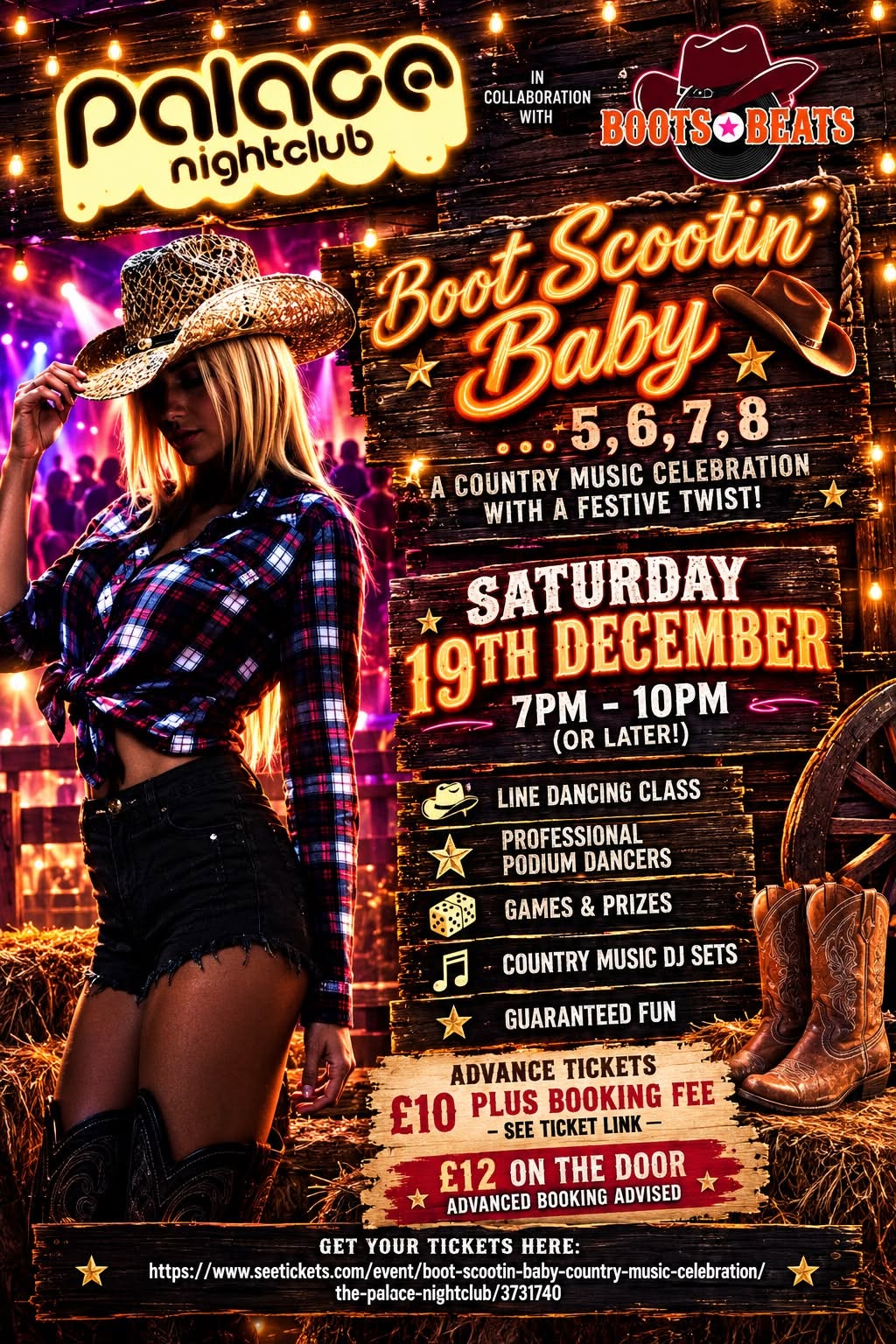 Boot Scootin' Baby at The Palace Nightclub Bridgwater, Saturday 19th December 2026